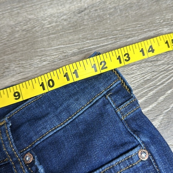 Free People Women’s Distressed Mid-Rise Skinny Jeans Dark Blue Sz 25 - Picture 8 of 11